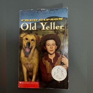 Scholastic Old Yeller Book Cover - Blue and Brown